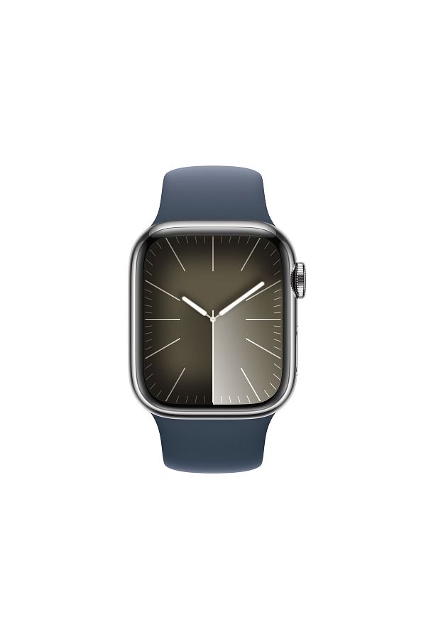 Apple Watch Series 9 GPS + Cellular 41mm Gümüş Alüminyum Kasa ve Fırtına Mavisi Spor Kordon - S/M - Görsel 6