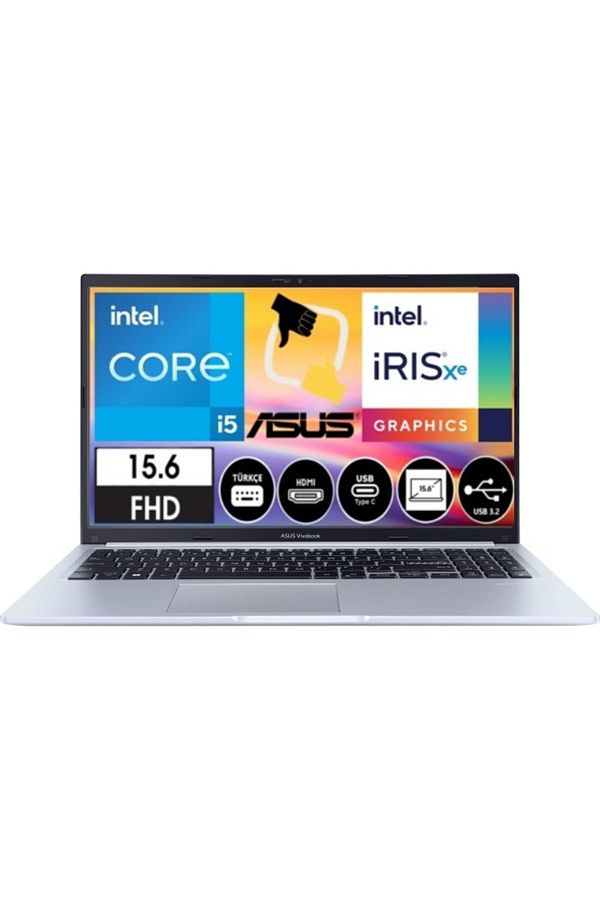 ASUS Vivobook F1502ZA-EJ1534 Intel i5 1235U 16GB 1TB SSD 15.6" FHD Frds Bilgisayar Snertech
