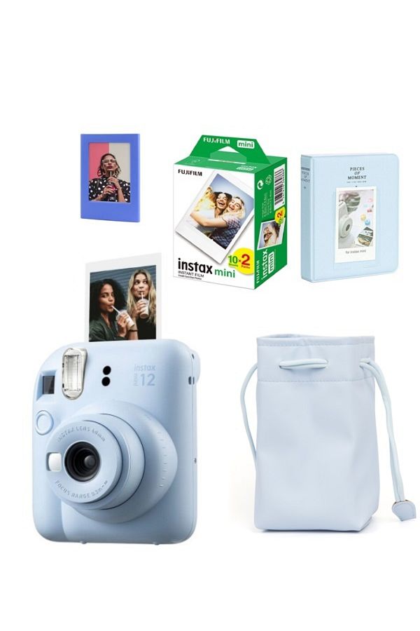 Fujifilm Instax Mini 12 Fotoğraf Makinesi-20li Film-Büzgülü Kılıf-64lü Albüm ve Mıknatıslı Çerçeve Seti 1