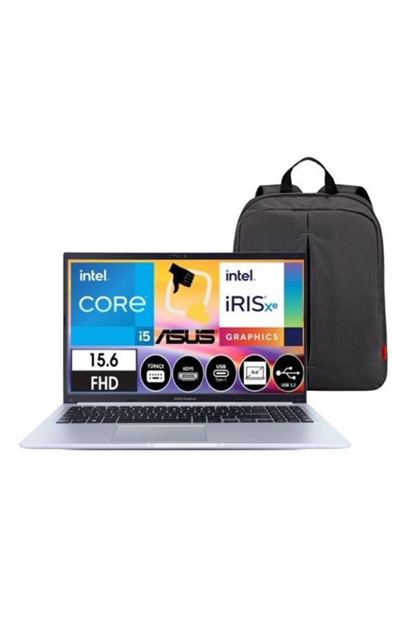 ASUS Vivobook F1502ZA-EJ1534 Intel i5 1235U 16GB 1TB 15.6" FHD W11P Bilgisayar Snertech Çanta