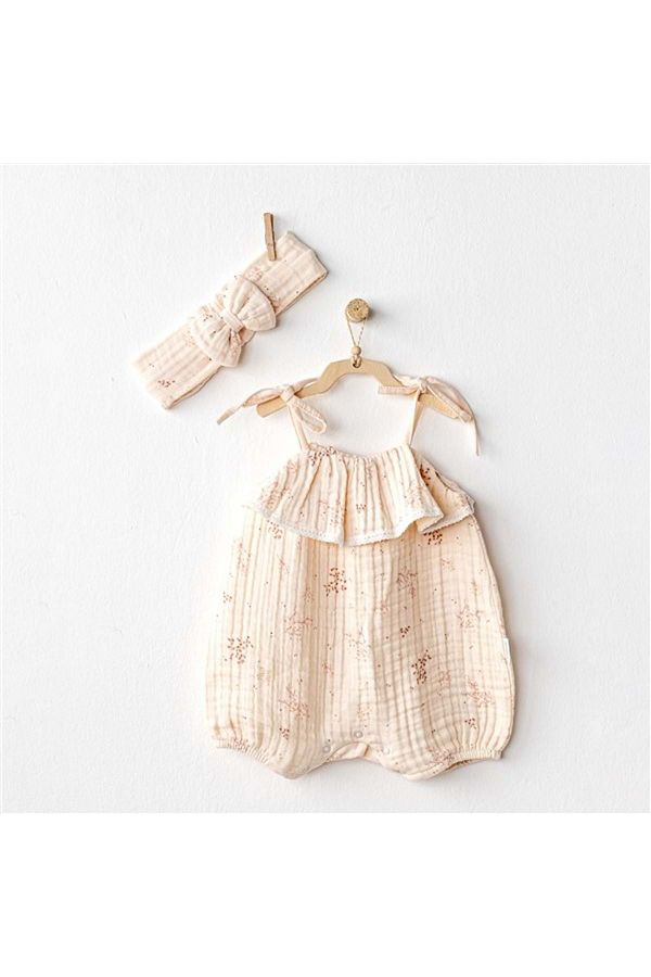 BEBEK TULUM TAKIM ROMPER BAND SET MUSLIN PRETTY FLOWERS