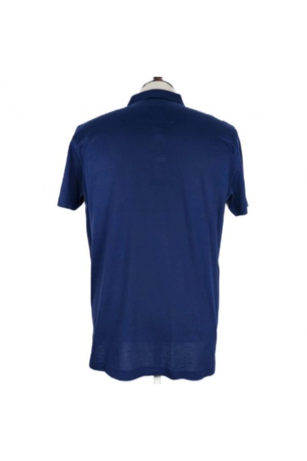 Erkek  Lacivert Cepli Çıtçıtlı Polo Yaka Klasik T-shirt_2