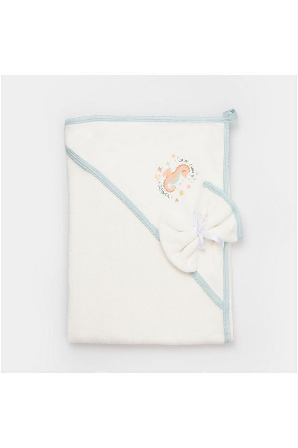 Biorganic Save The Seahorse 85x90 Bebek Örme Silgi 66466 Bej-mint