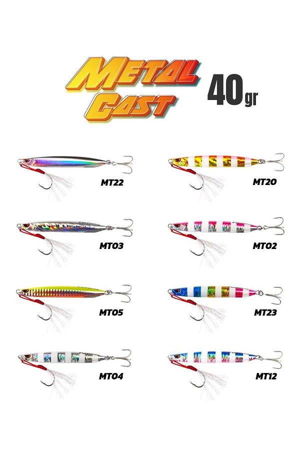 Metal Cast 40gr Shore Jig Metal Yem - MT04 Zebra Glow