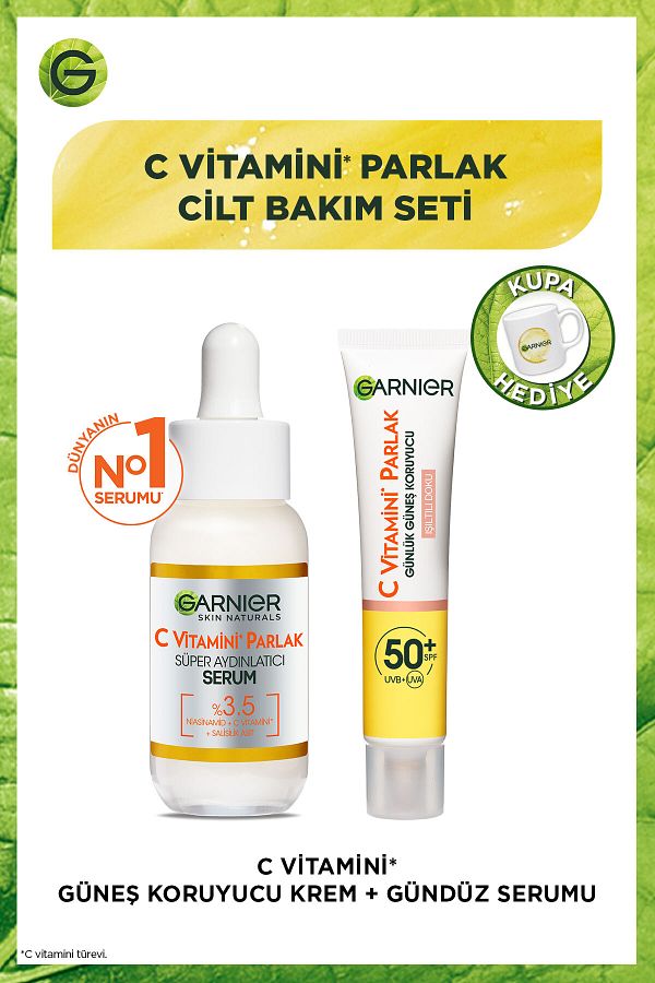 C Vitamini Parlak Aydınlatıcı Serum Günlük Güneş Koruyucu Yüz Kremi Işıltılı Doku