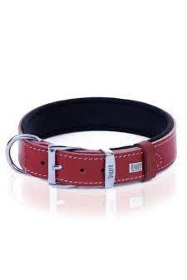 DOGGİE KONFOR DERİ PATİ DESENLİ BOYUN TASMASI KIRMIZI 4X47-55CM