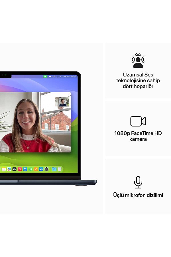 Apple MacBook Air 13 inç M3 Çip 8 CPU 10 GPU 16GB Bellek 512GB SSD macOS Taşınabilir Bilgisayar MXCV3TU/A - Görsel 6