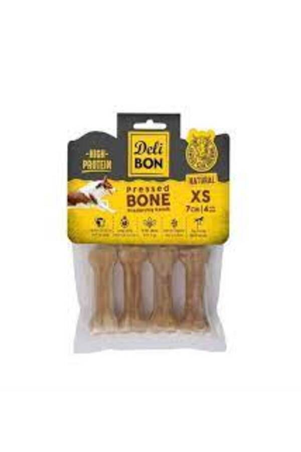 DELİBON DERİ PRES KEMİK 7CM XS BOY 4LÜ PAKET NATUREL 7CMX4AD.