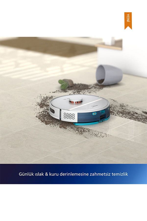 Philips Robot Süpürge 3000 Serisi Islak Kuru Moplu Beyaz ,4000 Pa, Sert Zemin Ve Halıya Uygun 552Lseri - Görsel 3