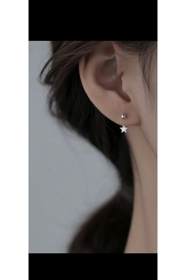 Kore tarzı yıldız model kulak memesi helix kıkırdak conch piercingi