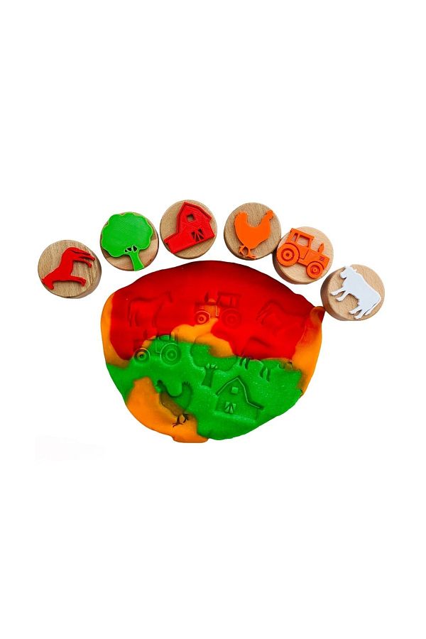 Childgen Ahşap Damga Set 6lı - Çiftlik