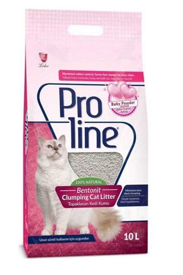 Proline Bebek Pudra Bentonit Ince Kedi Kumu 10 Lt