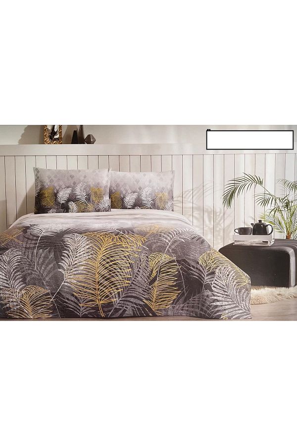 Golden Palm Tek Kişilik Pike Takımı Ranforce Gri