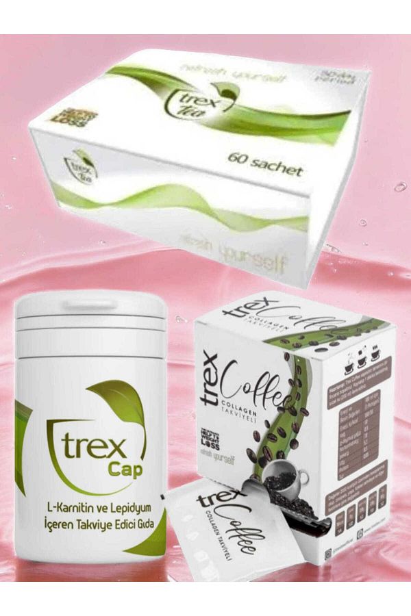 Trex Cap Kapsül .Trex tea.Trex caffe Detox 3 lü paket