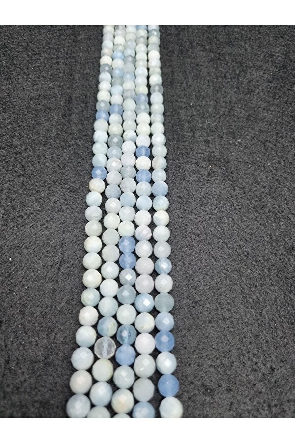 8 mm Akuamarin Taşı Faset Kesim Doğaltaş Dizi