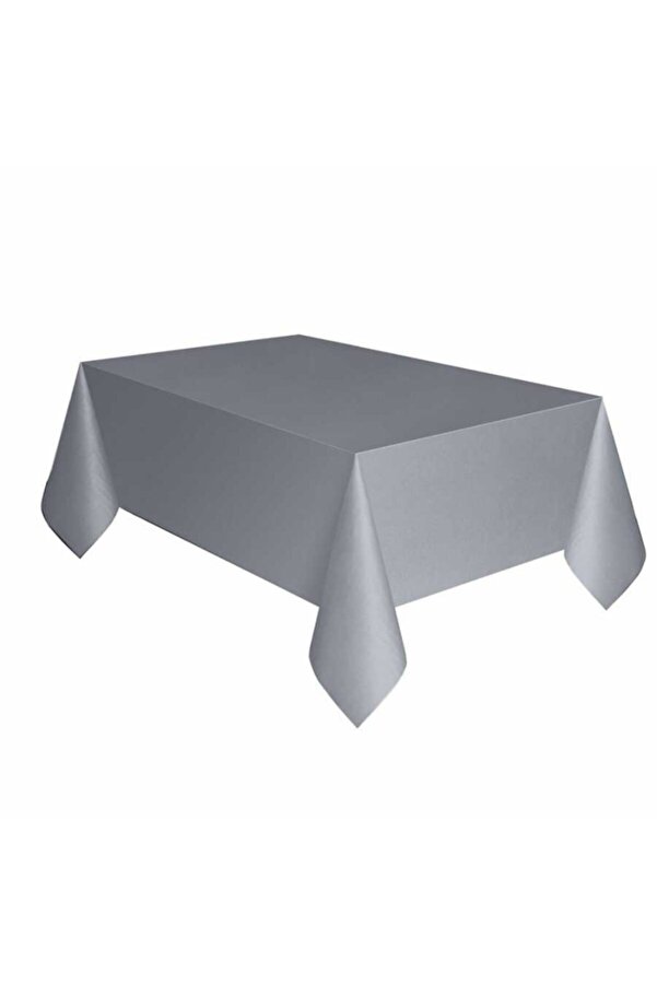 Parti Malzemeleri Plastik Masa Örtüsü Gümüş Renk 137x270 Cm