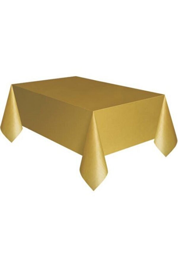 Parti Malzemeleri Plastik Masa Örtüsü Altın Renk 137 x 270 cm