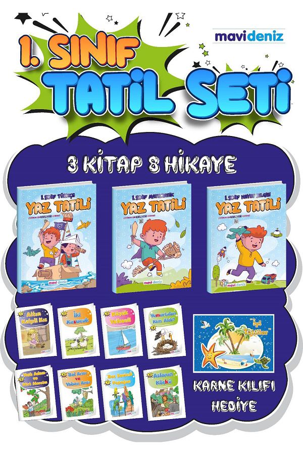 Mavi deniz 1.sınıf yaz tatil seti