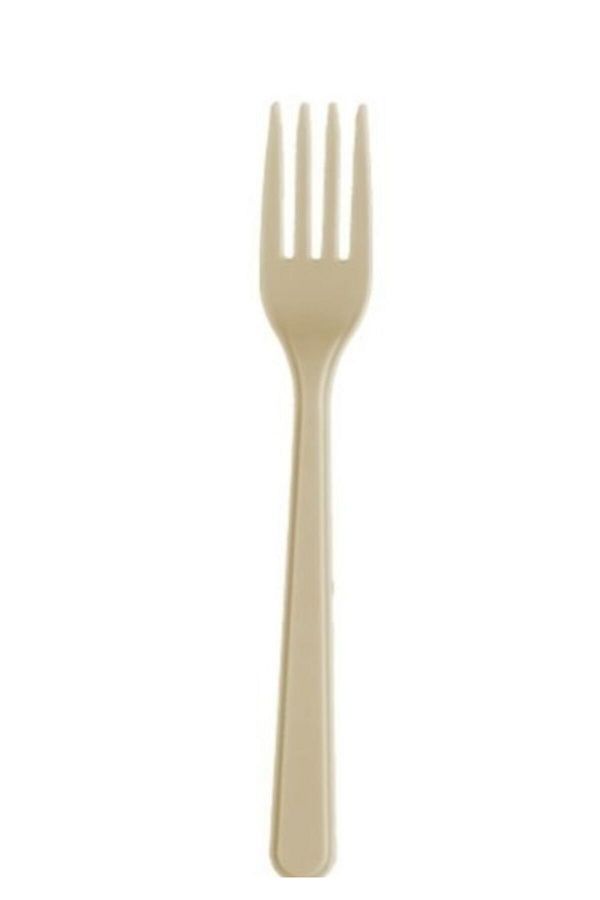 25 Li Krem Plastik Çatal