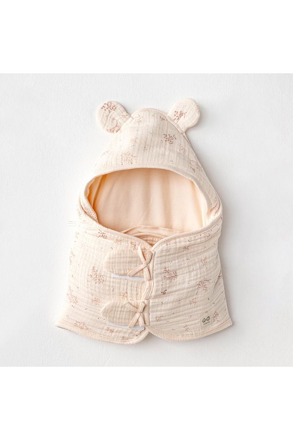 Ac24695 Swaddle Pretty Flowers Bebek Kundak Salmon