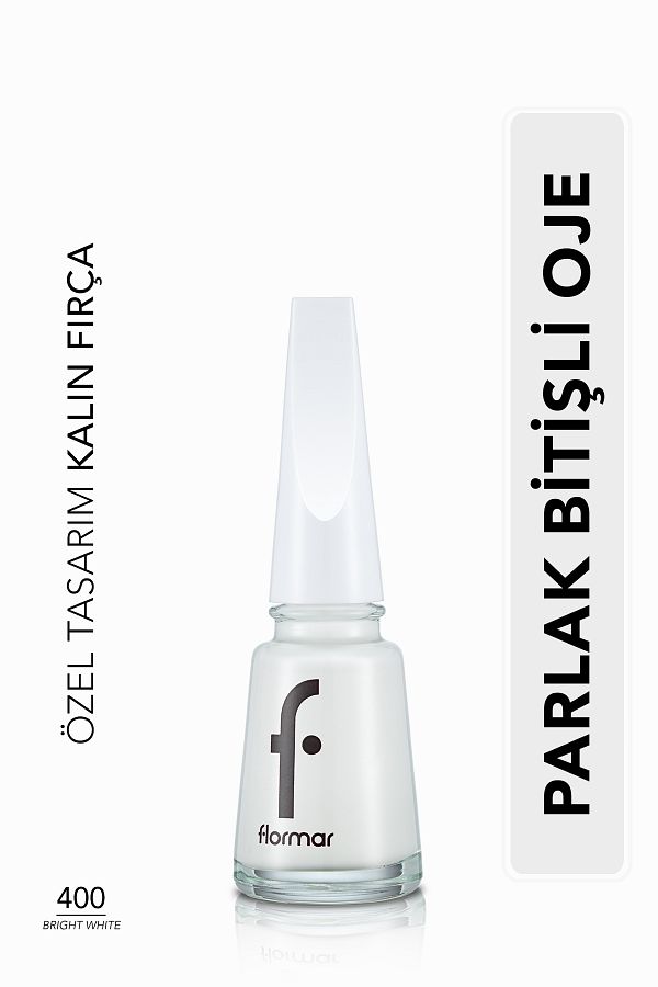 Nail Enamel Yüksek Pigmentli & Parlak Bitişli Oje Fne-400 Brıght Whıte