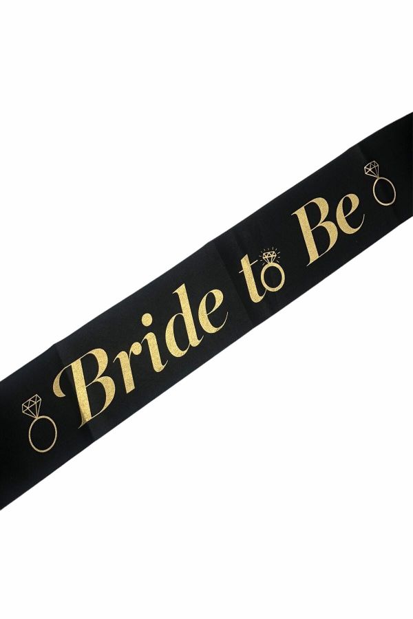 Bride To Be Altın Yaldızlı Siyah Kuşak