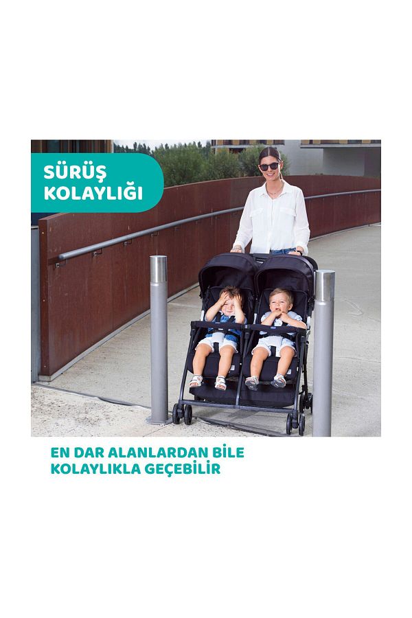 Ohlala 2 Twin Ultra Hafif Ikiz Bebek Arabası / Silver Cat_3