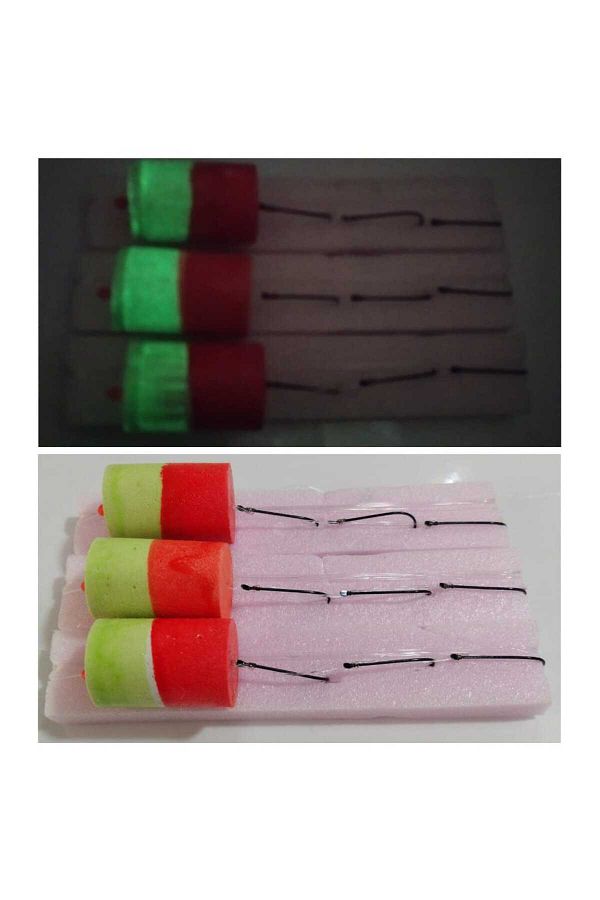Lüfer Çinekop Palamut Sarıkanat Takımı - Full UV GLOW Mantarlı 3 Iğneli ( 3 Takım )