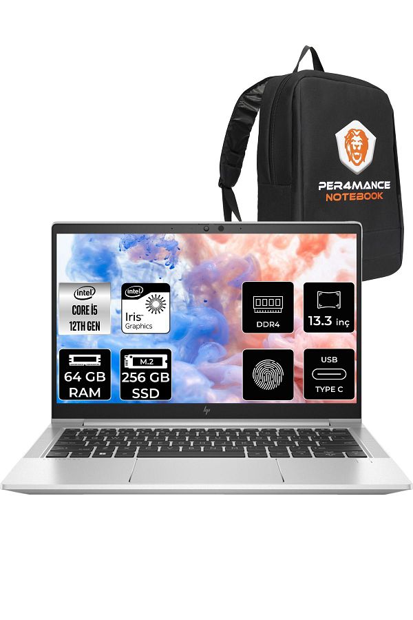 HP Elitebook 630 G9 i5 1235U 64GB RAM 256GB SSD 13.3'' FHD FDOS 6S6Y3EA & PER4 ÇANTA