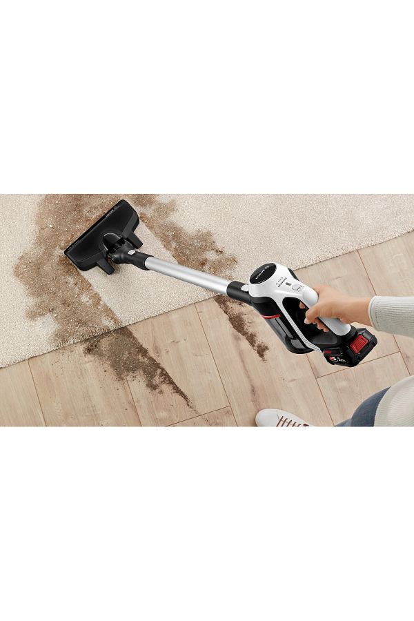 Bosch Serie 6 Değiştirilebilir Pil Teknolojili 10 YıL Motor Garantili Şarjlı Dikey Süpürge Beyaz - Görsel 3