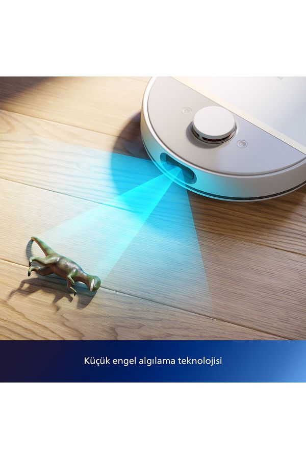 Philips Beyaz Islak Kuru Robot Süpürge, 5000 PA,Titreşimli Mop,Sert Zemin ve Halıya Uygun