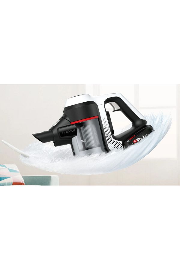 Bosch Serie 6 Değiştirilebilir Pil Teknolojili 10 YıL Motor Garantili Şarjlı Dikey Süpürge Beyaz - Görsel 2