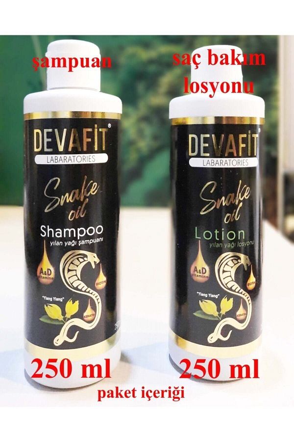 Dökülen Saçlara Özel Unisex Yılan Yağlı B5 Vitamin Formülü 250 ml Şampuan 250 ml Besleyici Losyon