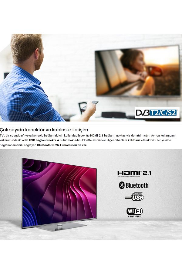 VESTEL 50" 127 Ekran Ultrahd 4k Qled Smart Led Tv (İHRACAT ÜRÜNÜ) - Görsel 5