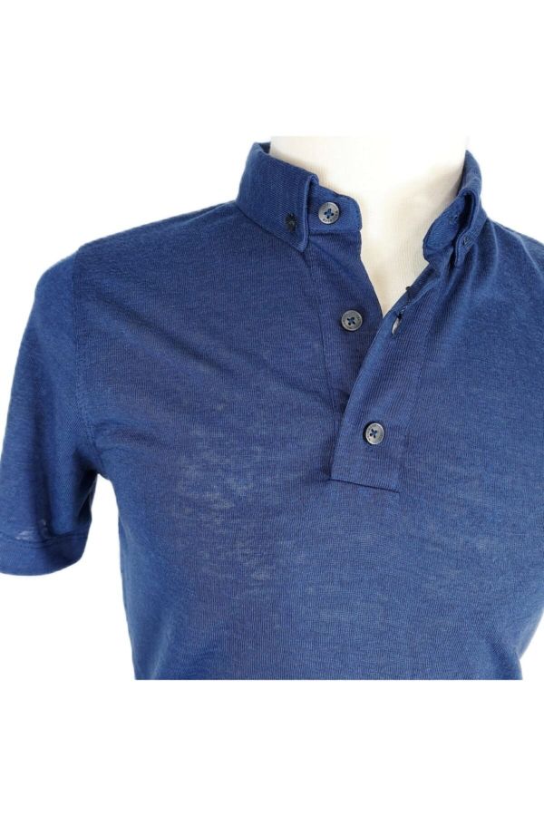 T204025- Lacivert Gömlek Yaka Slim Fit T-shirt_1