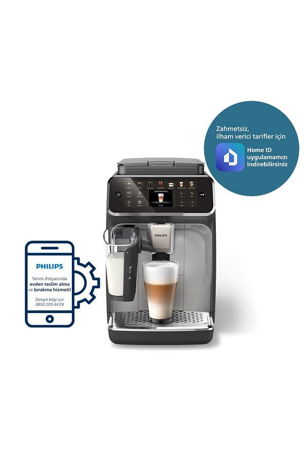 Philips LatteGo Tam Otomatik Espresso Makinesi, 12 Sıcak ve Soğuk İçecek, Silent Brew, EP4446/70 - Görsel 2