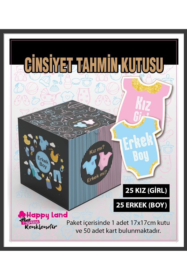 Cinsiyet Tahmin Kutusu Kız Erkek Tahmin Kutusu Siyah Konseptli