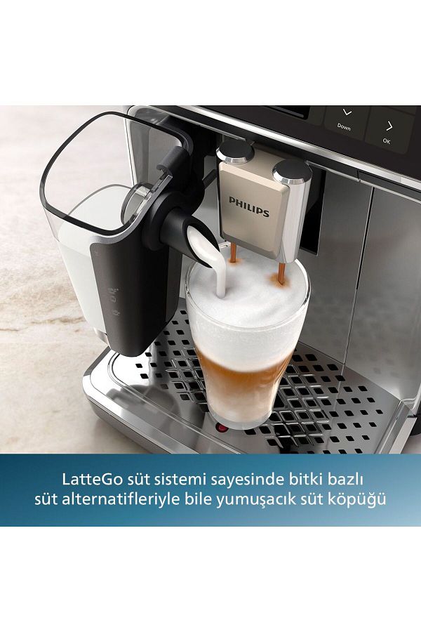 Philips LatteGo Tam Otomatik Espresso Makinesi, 12 Sıcak ve Soğuk İçecek, Silent Brew, EP4446/70 - Görsel 4