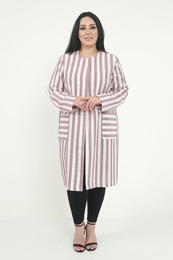 Round Neck Boyuna Unlined Jacket — Burgundy