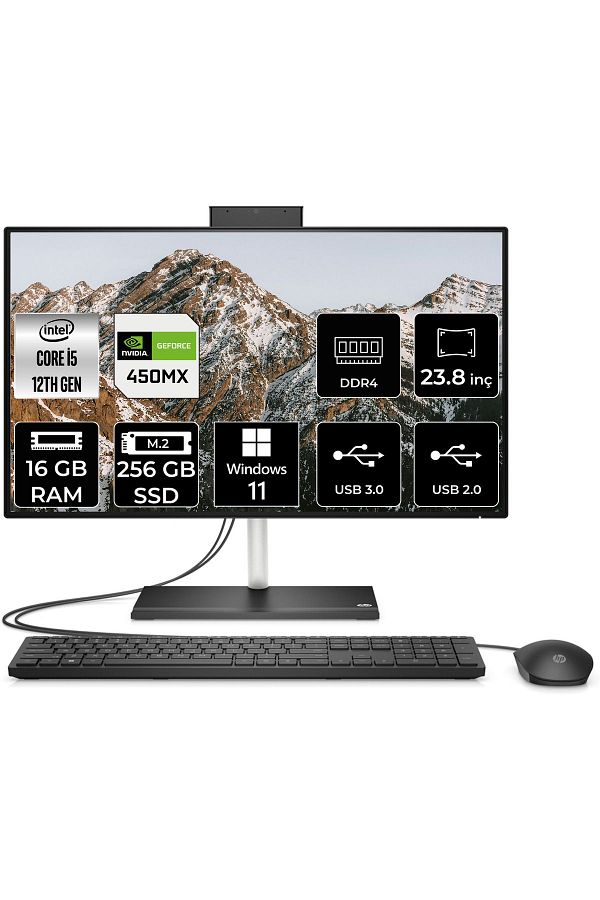 HP 24 CB1013NT i5 1235U 16GB RAM 256GB SSD MX450/2GB 23.8" FHD W11P ALL IN ONE PC 79N36EA