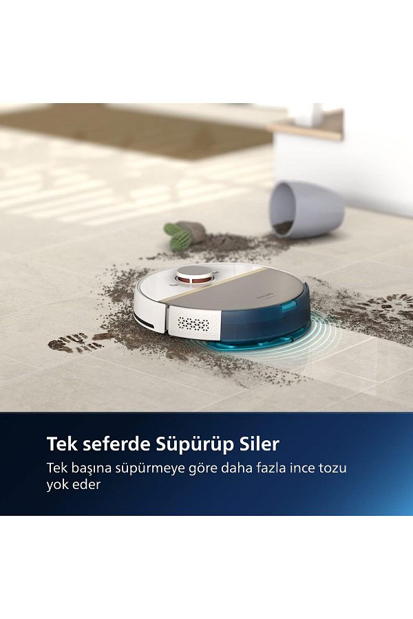 Philips Aqua Islak ve Kuru Robot Süpürge Otomatik Boşaltma İstasyonu 180 Dakikaya Kadar Temizlik - Görsel 5