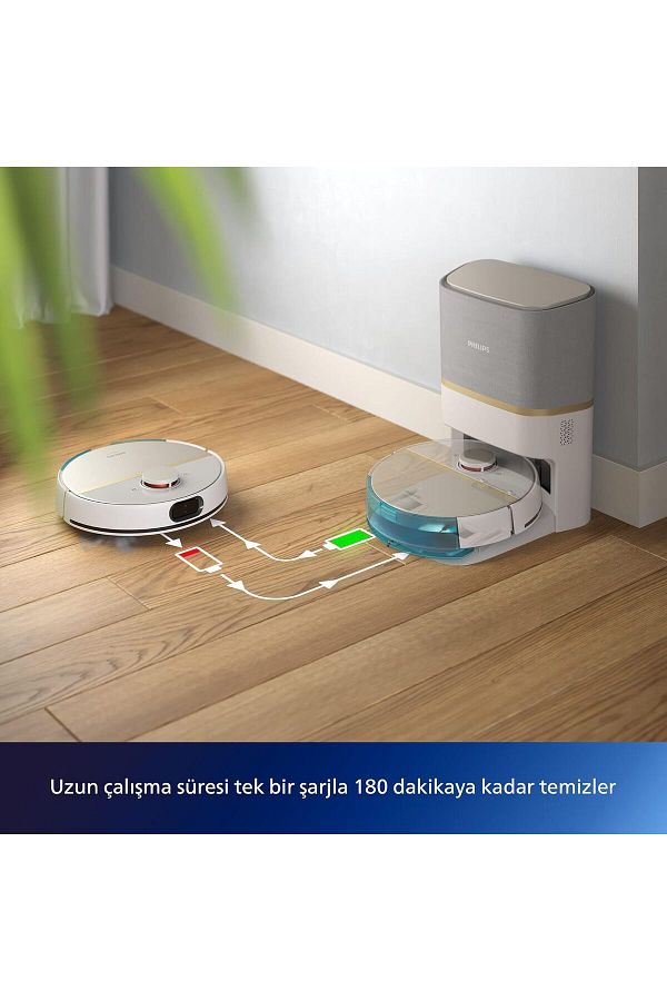 Philips Aqua Islak ve Kuru Robot Süpürge Otomatik Boşaltma İstasyonu 180 Dakikaya Kadar Temizlik - Görsel 3