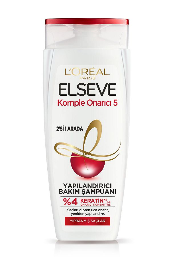 Komple Onarıcı 5 Yıpranmış Saçlar Için Keratinxs Içeren Yapılandırıcı Bakım Şampuanı 2si1arada 450ml_1