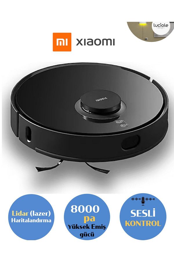 Xiaomi Robot Süpürge Süper Mod 8000Pa Yüksek Güç Wi-Fi Akıllı Kontrol Halı Tanıma Paspas Lambader Hediye - Görsel 2