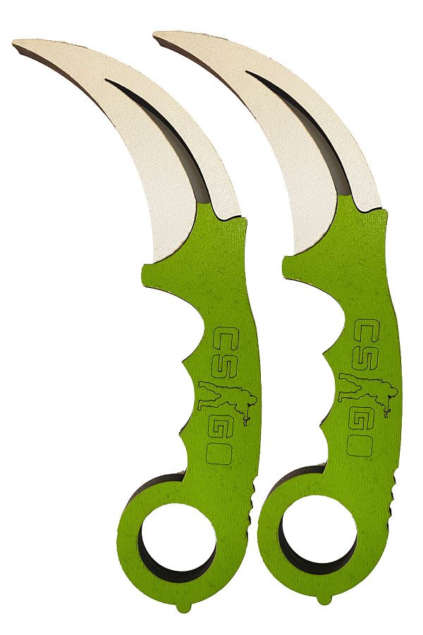Ahşap Cs Go Karambit Oyuncak Bıcak Yeşil 2 Adet_0