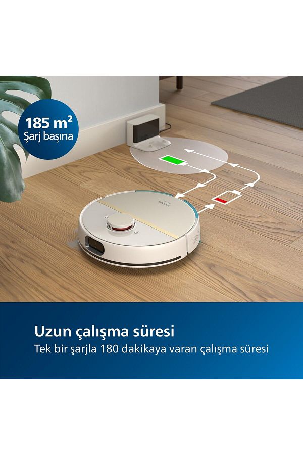 Philips Robot Süpürge 5200 mAh Li-Ion Pil, Tek Şarjla 180 Dakika Temizlik - Görsel 2