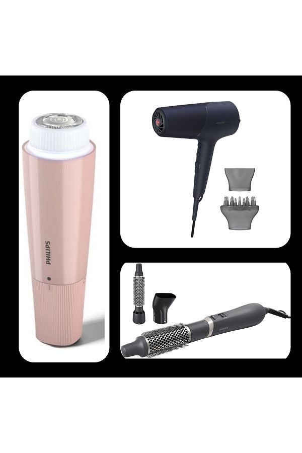 Philips BHA301 Saç Şekillendirici Tarak + BHD510 2300 W Saç Kurutma Makinesi +BRR454 Yüz Epilasyon
