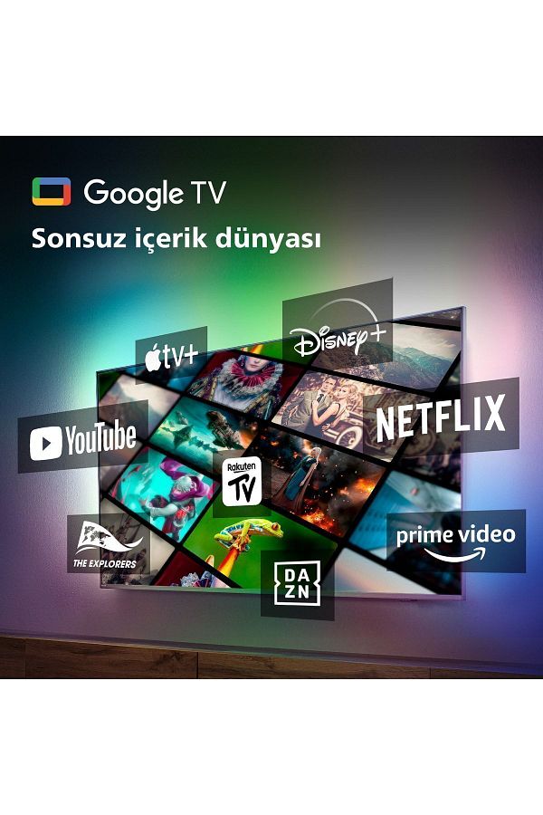 Philips 50PUS8808 50" 127 Ekran Uydu Alıcılı 4K Ultra HD Smart Ambilight LED TV - Görsel 4