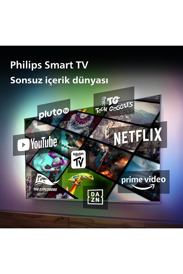 Philips 55PUS8108 55" 139 Ekran Uydu Alıcılı 4K Ultra HD Smart Ambilight LED TV - Görsel 4