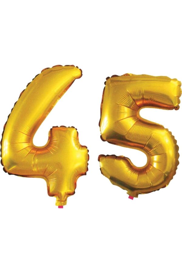 45 Yaş Sayı Folyo Balon Altın 90 Cm